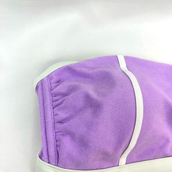 Kona Sol Color Block Purple/White Terry Bikini Top Removable Straps 1X(1… - Picture 3 of 10